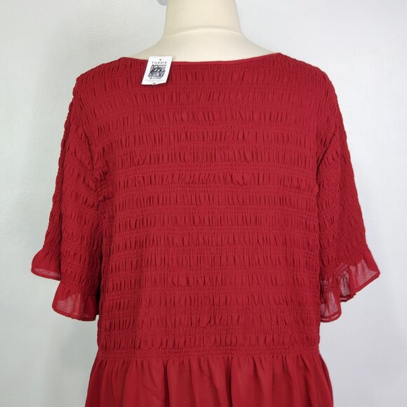 Torrid Chiffon Short Sleeve Smocked Cropped Top Blouse NEW NWT Size 5 - Picture 7 of 14